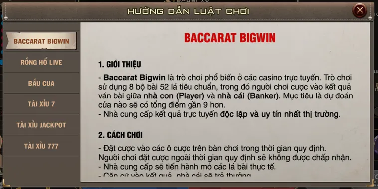 Baccarat BigWin Livestream Tại B52 Club Đỉnh Cao Cá Cược Đẳng Cấp Sang Trọng