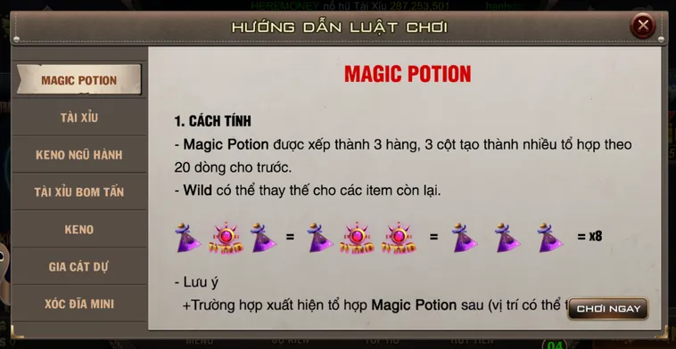 Minigame Magic Potion Tại B52 Club Đấu Trường Giải Trí Ma Pháp Đỉnh Cao