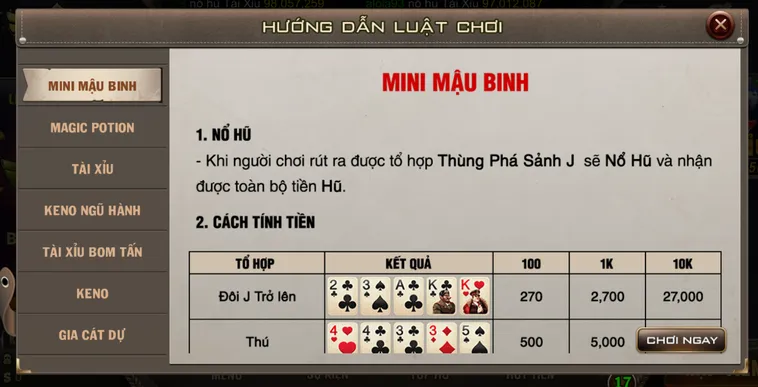 Chinh Phục Siêu Phẩm Minigame Mini Mậu Binh Tại B52 Club Đỉnh Cao Nhất