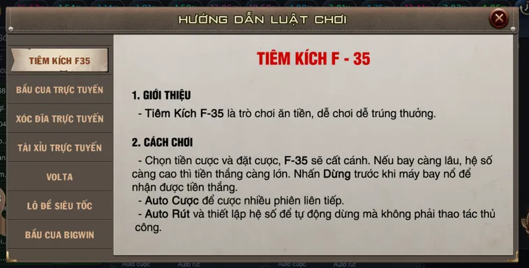Chinh Phục Siêu Phẩm Minigame Tiêm Kích F35 Tại B52 Club Đẳng Cấp Nhất