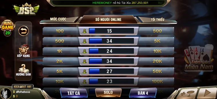 Tiến Lên Miền Nam Tại B52 Club Sân Chơi Bài Đỉnh Cao Dành Cho Cao Thủ